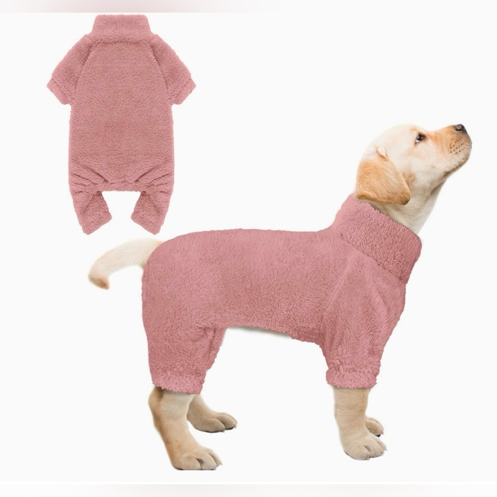 Small pink fleece dog sweater